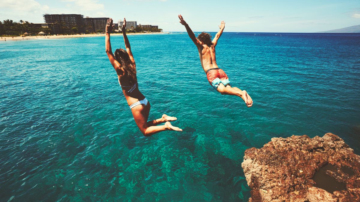 Cliff jumping