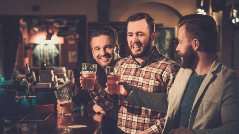 Men drinking at bar