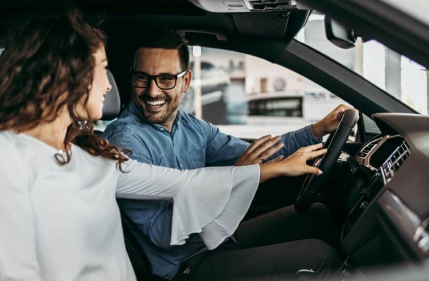 Happy in car