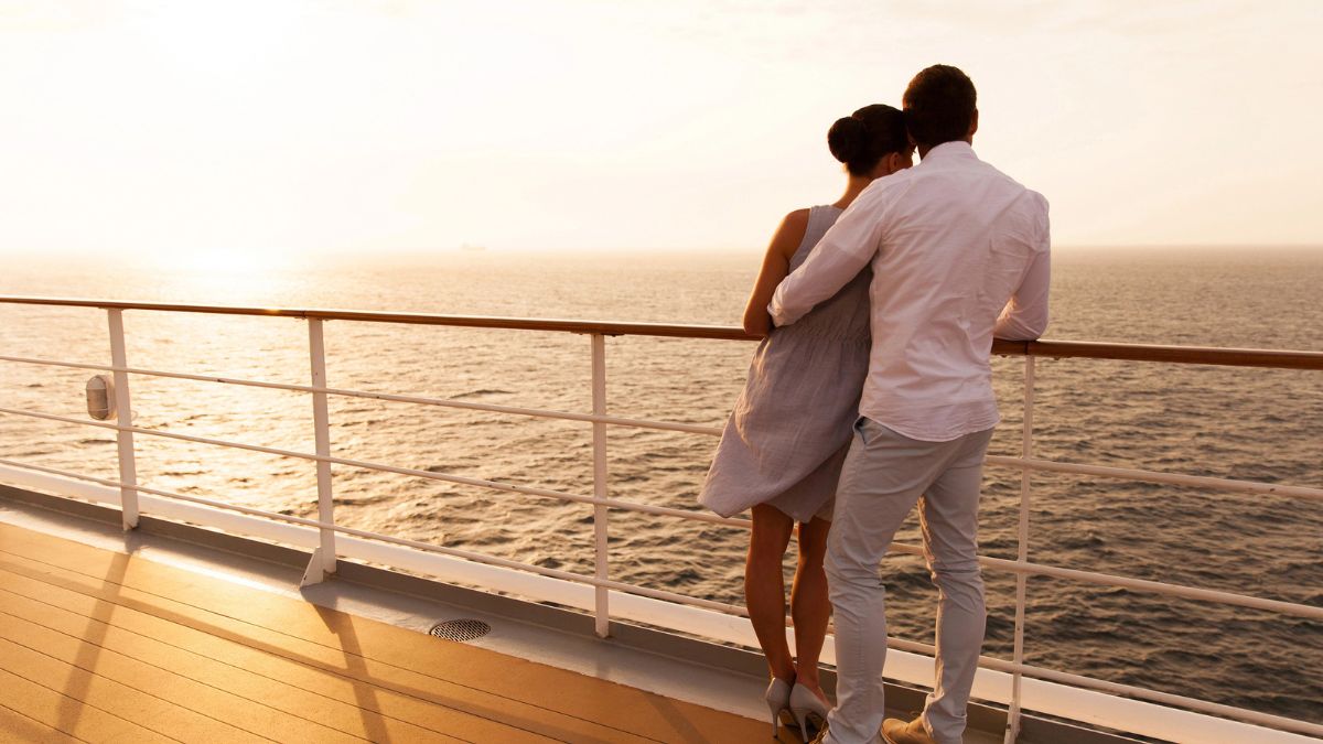 Couple on cruise ship
